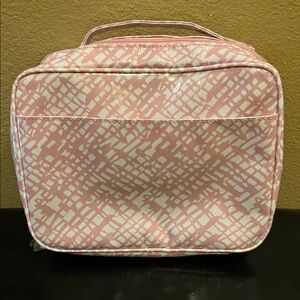 Estee Lauder Pink & White Cosmetic/Toiletry Zipped Bag, NWOT